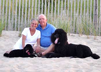 Jean & Dave Waters with their kids Roxie & Kramer at Rehoboth Beach, Delaware