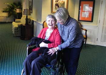 ROXIE Waters & her mommy Jean...visiting the residents at the nursing home, as u can see putting BIG SMILES :) on their face.